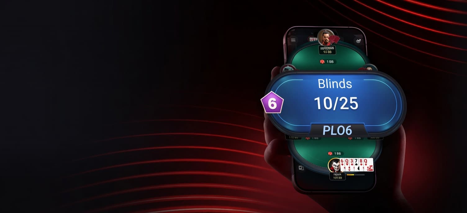 PLO6 포커 모바일 게임 화면